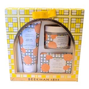 Beekman 1802 Honeyed Grapefruit Goat Milk 3 Piece Skincare Gift Set Soap Lotion